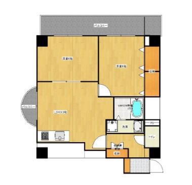 第7川崎ビル(2LDK/4階)の間取り写真