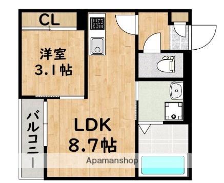GRANDTICサンメゾン博多1(1LDK/1階)の間取り写真