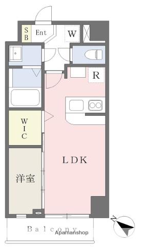 WE渡辺通(1LDK/7階)の間取り写真