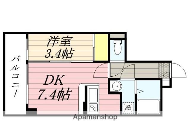 SPAZIO 高砂(1LDK/4階)の間取り写真
