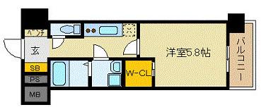 サヴォイ博多スーペリア(1K/13階)の間取り写真