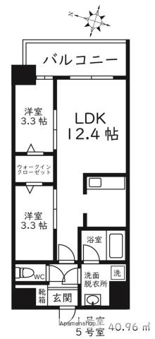 MODERN PALAZZO 大名(2LDK/6階)の間取り写真
