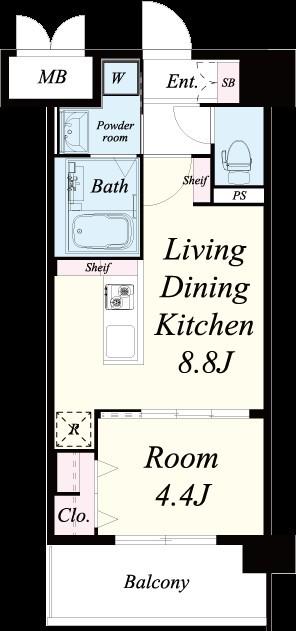 レトワール清水(1LDK/2階)の間取り写真