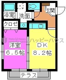 サニープレイスⅠⅡ(1LDK/1階)の間取り写真