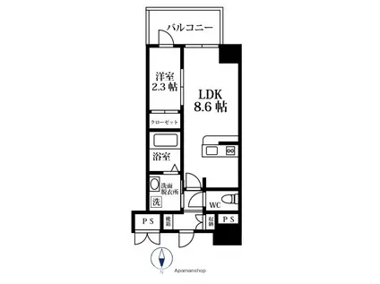 モダンパラッツォ大濠NORD(1LDK/5階)の間取り写真