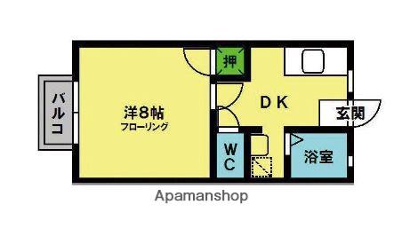 TOMORROW翠(1DK/1階)の間取り写真