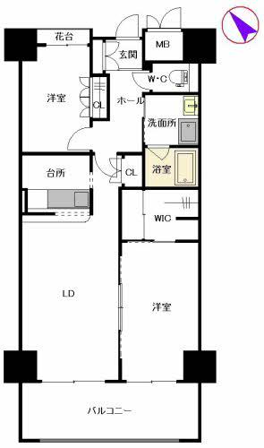 シャーメゾンステージ博多(2LDK/8階)の間取り写真