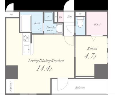 AP L-TAGE西新(1LDK/7階)の間取り写真