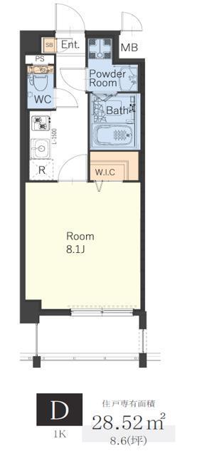 ヴィッラアプリーレ西新南(1K/5階)の間取り写真