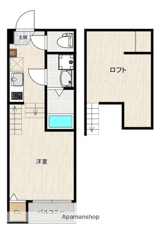 ハーモニーテラス壱岐団地(1K/1階)の間取り写真
