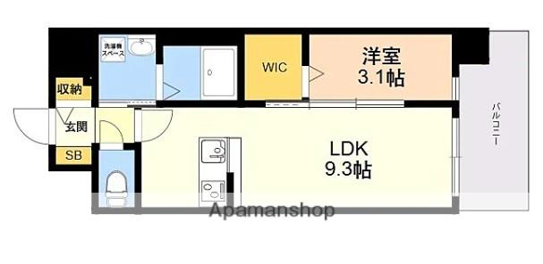 D.CLAREST MELDIA早良街道(1LDK/3階)の間取り写真