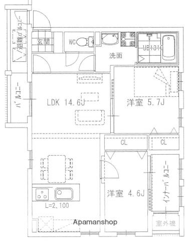 ZIP OHORI サウス(2SLDK/3階)の間取り写真