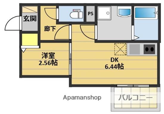 AMALFI 西公園(1DK/1階)の間取り写真