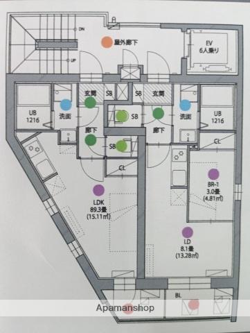 サンライトⅠ(ワンルーム/7階)の間取り写真