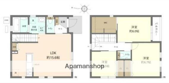 福岡市七隈線 賀茂駅 徒歩18分 2階建 新築(3LDK)の間取り写真