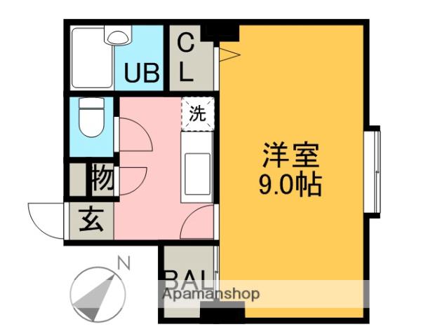ダイナコート天神南Ⅱ(1K/3階)の間取り写真