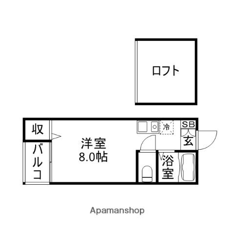 ステラコート清水(1K/2階)の間取り写真
