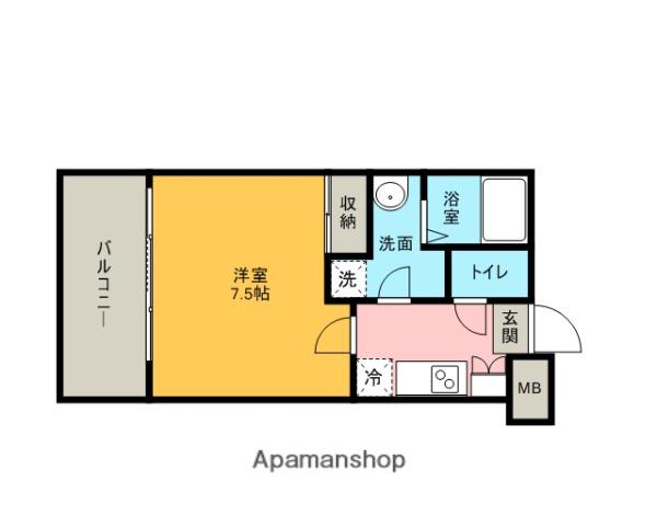 サヴォイ テンジン クォーター(1K/15階)の間取り写真