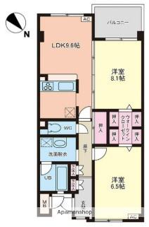 パークフラッツ長尾(2LDK/3階)の間取り写真
