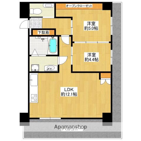 シティマンション薬院Ⅱ(2LDK/2階)の間取り写真