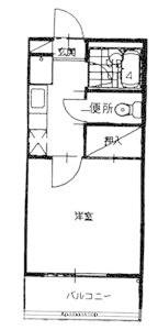 ロイヤルコーポ姪浜(1K/1階)の間取り写真