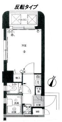 ダイナコート六本松Ⅱ(1K/2階)の間取り写真