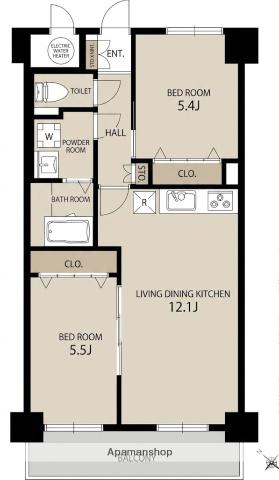 シティマンション平尾Ⅰ(2LDK/8階)の間取り写真