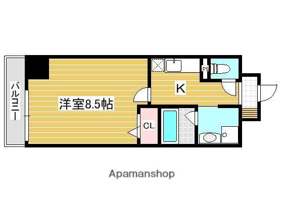 ウィリング(1K/6階)の間取り写真