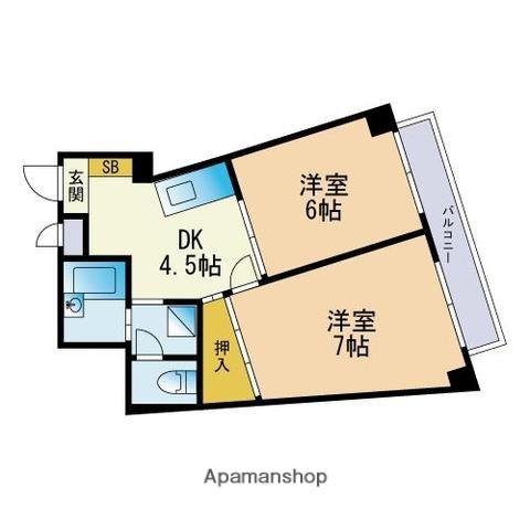 M・Iビル(2DK/3階)の間取り写真