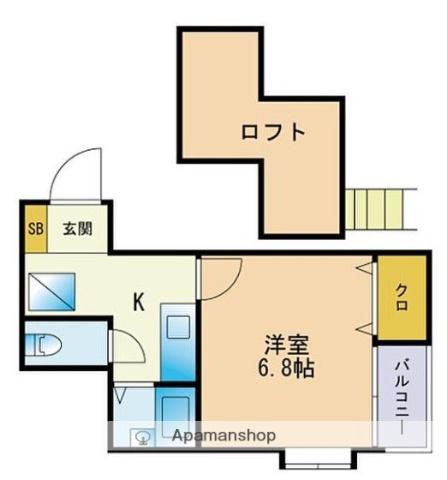 アフェクト室見西(1K/1階)の間取り写真