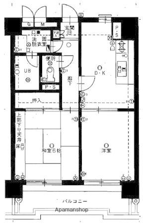 ダイアパレス薬院(2DK/5階)の間取り写真