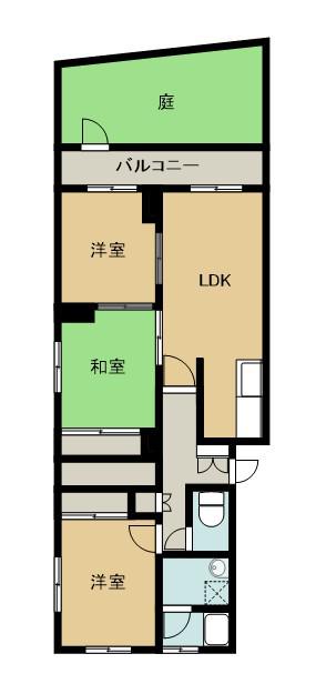 安田ハイツ(3LDK/4階)の間取り写真