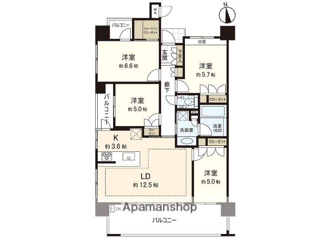パークホームズ室見二丁目(4LDK/2階)の間取り写真