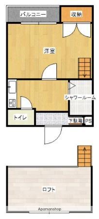 サンハイツカワサキ13(ワンルーム/2階)の間取り写真