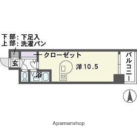 キャメロット・パークビュー(ワンルーム/2階)の間取り写真