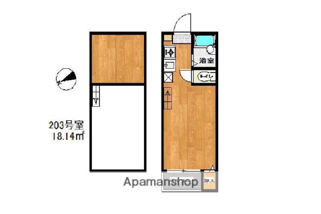 K&I壱番館(ワンルーム/2階)の間取り写真