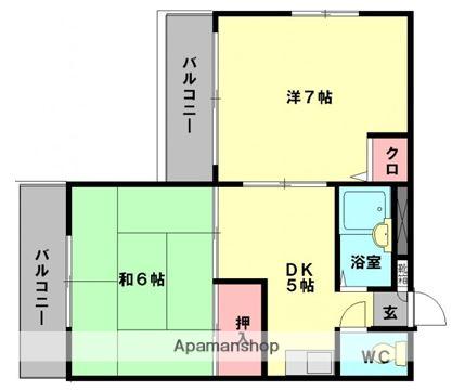 シャトレペルニチェ(2DK/3階)の間取り写真
