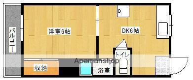 エスポワール大橋(1DK/3階)の間取り写真