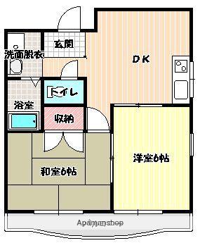 時枝コーポラス(2DK/1階)の間取り写真