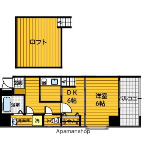 ECONO-TELESTATION1(1SDK/6階)の間取り写真