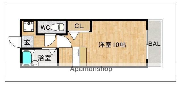 シエスタ平和(ワンルーム/2階)の間取り写真