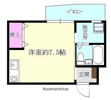 ナチュールNF(ワンルーム/3階)の間取り写真