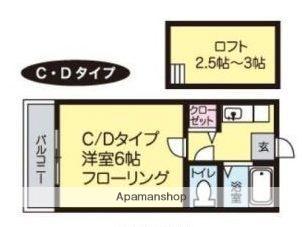 アトラス松山(1K/2階)の間取り写真