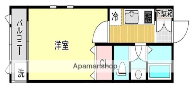 サンパティーク(1K/2階)の間取り写真