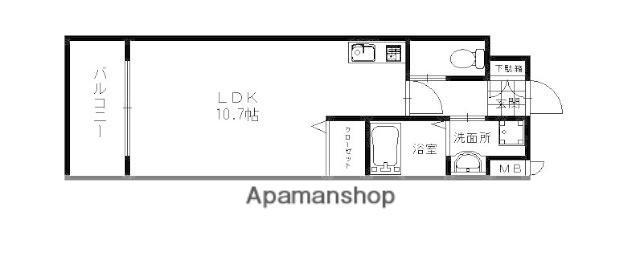 FKM白金(ワンルーム/9階)の間取り写真