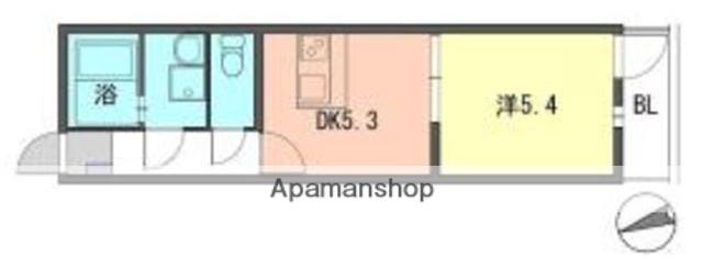ヨーロピアン今宿(1DK/2階)の間取り写真