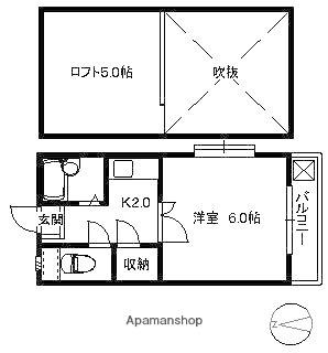 ベルハウス(1K/2階)の間取り写真