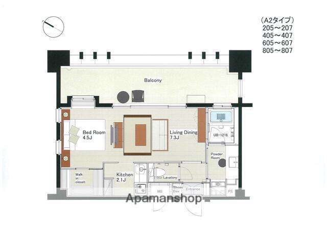 THEPALACENAGAHAMABAYザ・パレス長浜ベ(1LDK/2階)の間取り写真