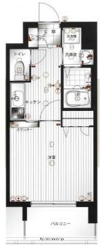 エンクレスト六本松Ⅱ(1K/4階)の間取り写真