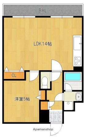 ル・フェール博多駅南(1LDK/4階)の間取り写真